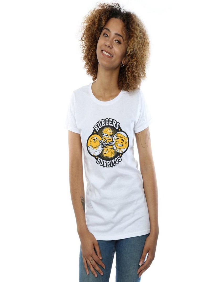 DC Comics - T-shirt TEEN TITANS GO BURGERS VS BURRITOS Blanc - Kiabi