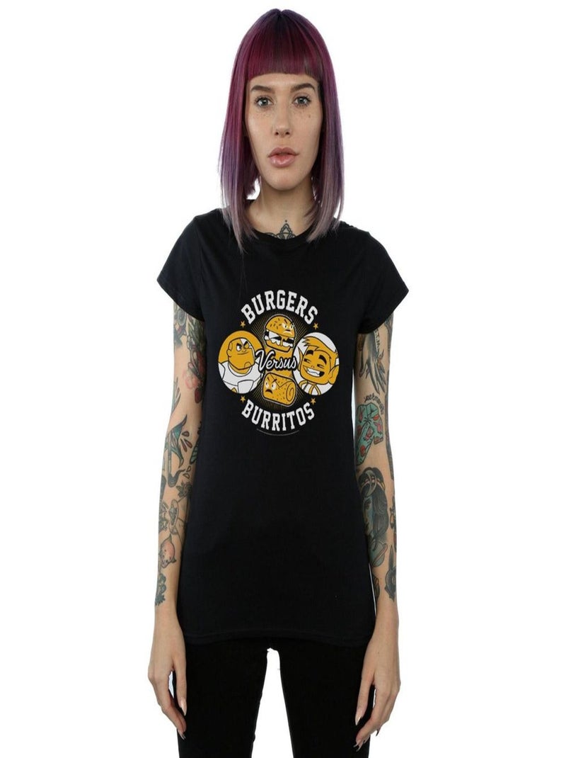 DC Comics - T-shirt TEEN TITANS GO BURGERS VS BURRITOS Noir - Kiabi