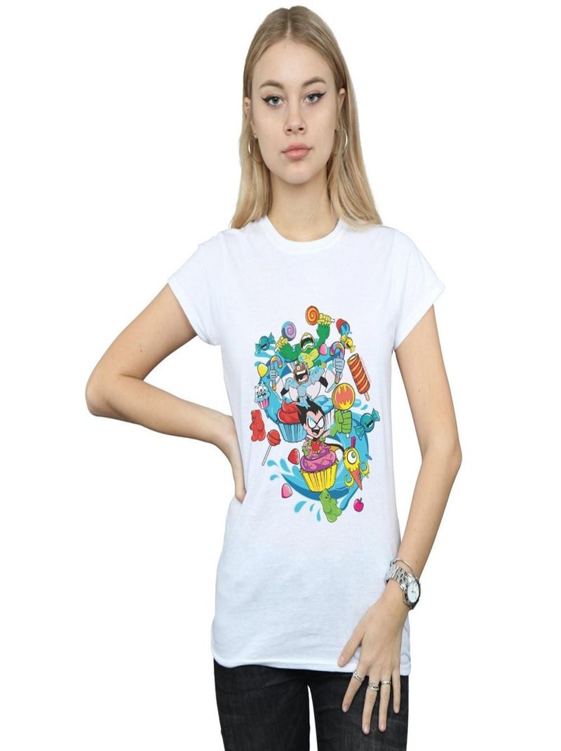 DC Comics - T-shirt TEEN TITANS GO CANDY MANIA Blanc - Kiabi