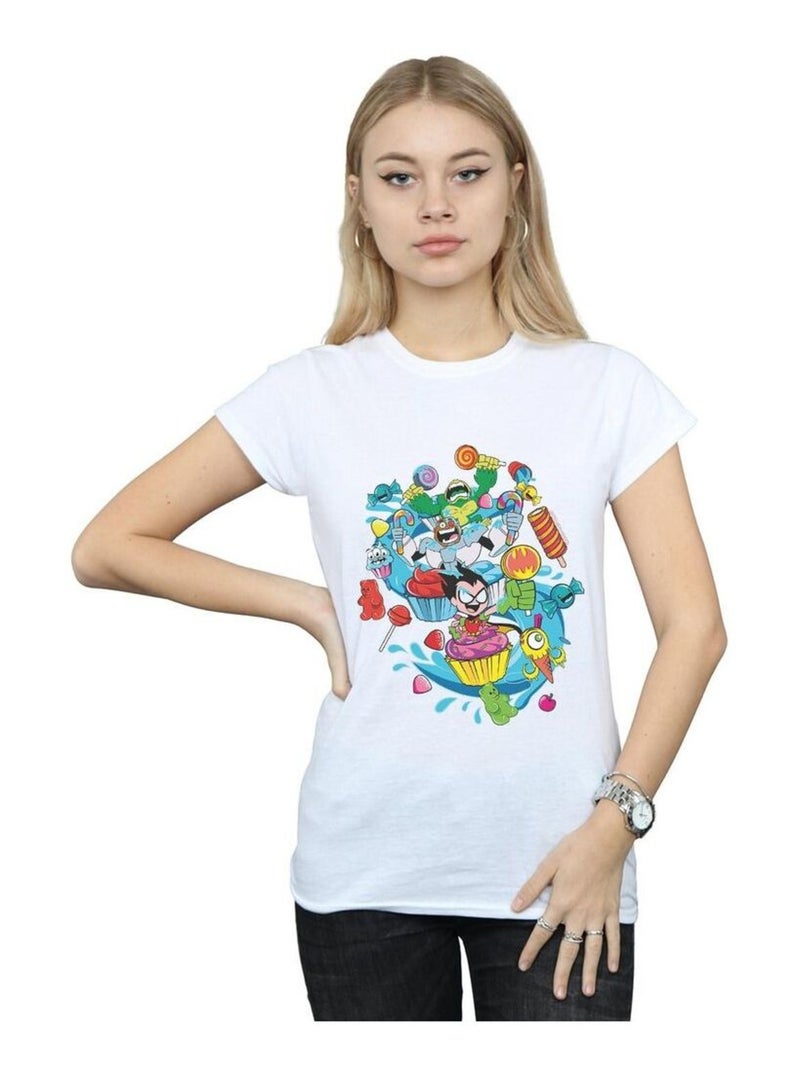 DC Comics - T-shirt TEEN TITANS GO CANDY MANIA Blanc - Kiabi