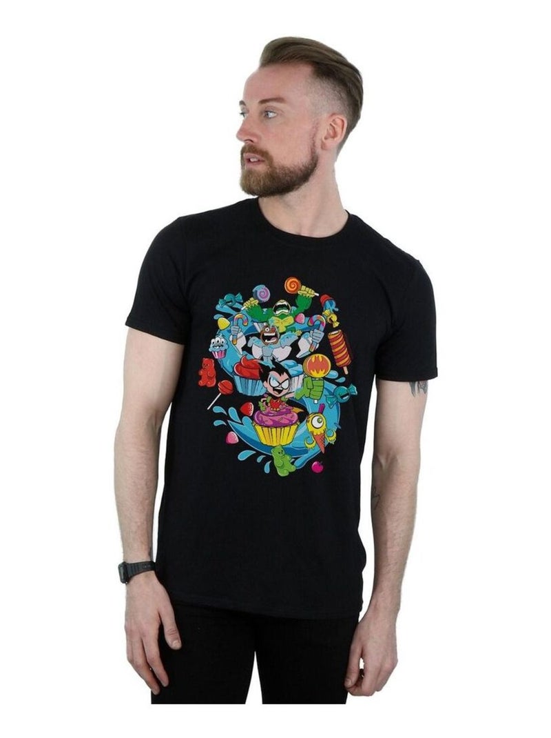 DC Comics - T-shirt TEEN TITANS GO CANDY MANIA Noir - Kiabi