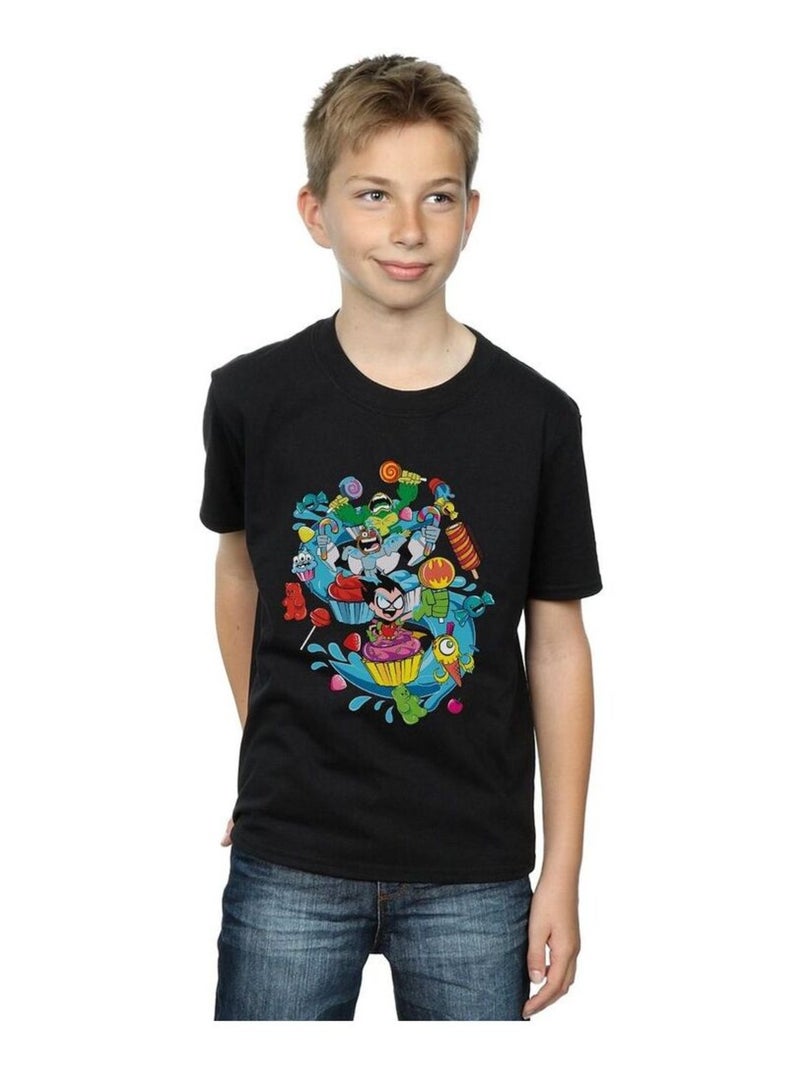 DC Comics - T-shirt TEEN TITANS GO CANDY MANIA Noir - Kiabi