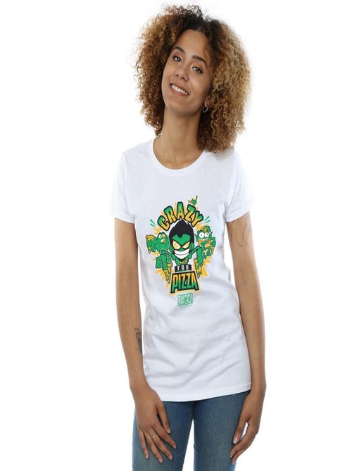 DC Comics - T-shirt TEEN TITANS GO CRAZY FOR PIZZA - Kiabi