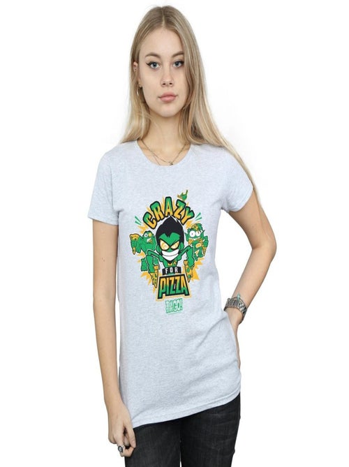 DC Comics - T-shirt TEEN TITANS GO CRAZY FOR PIZZA - Kiabi