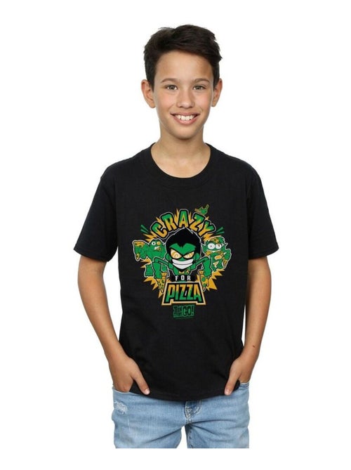 DC Comics - T-shirt TEEN TITANS GO CRAZY FOR PIZZA - Kiabi