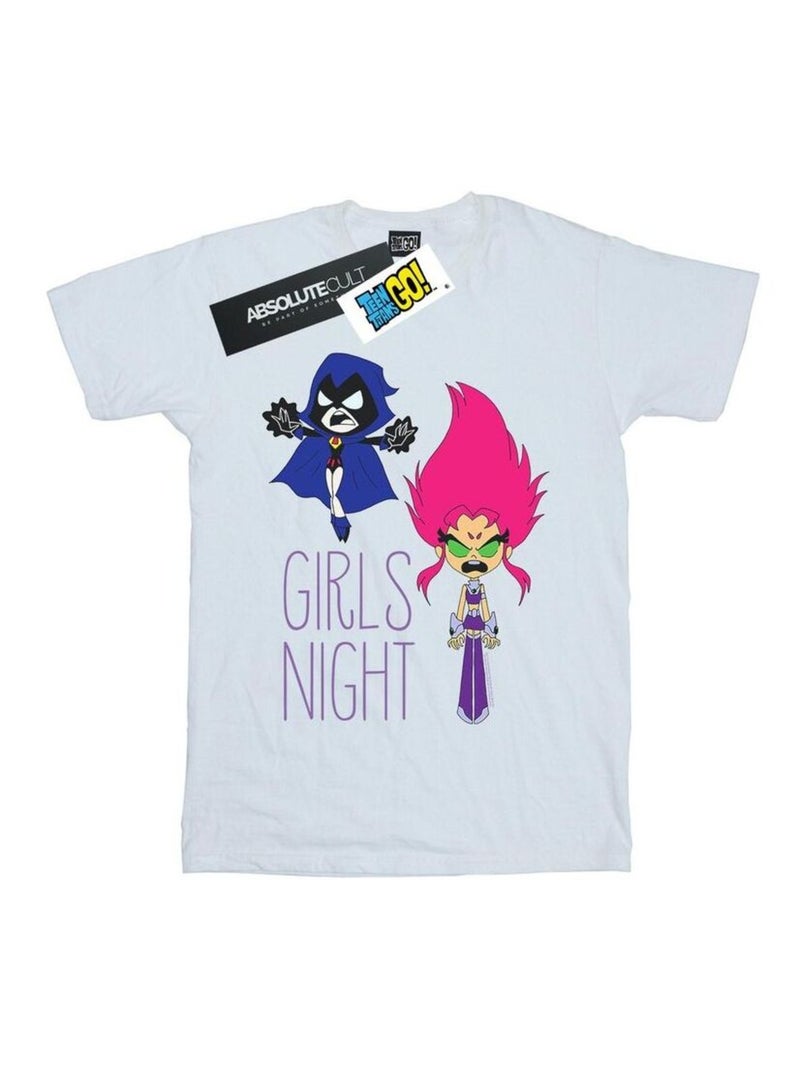 DC Comics - T-shirt TEEN TITANS GO GIRLS NIGHT Blanc - Kiabi