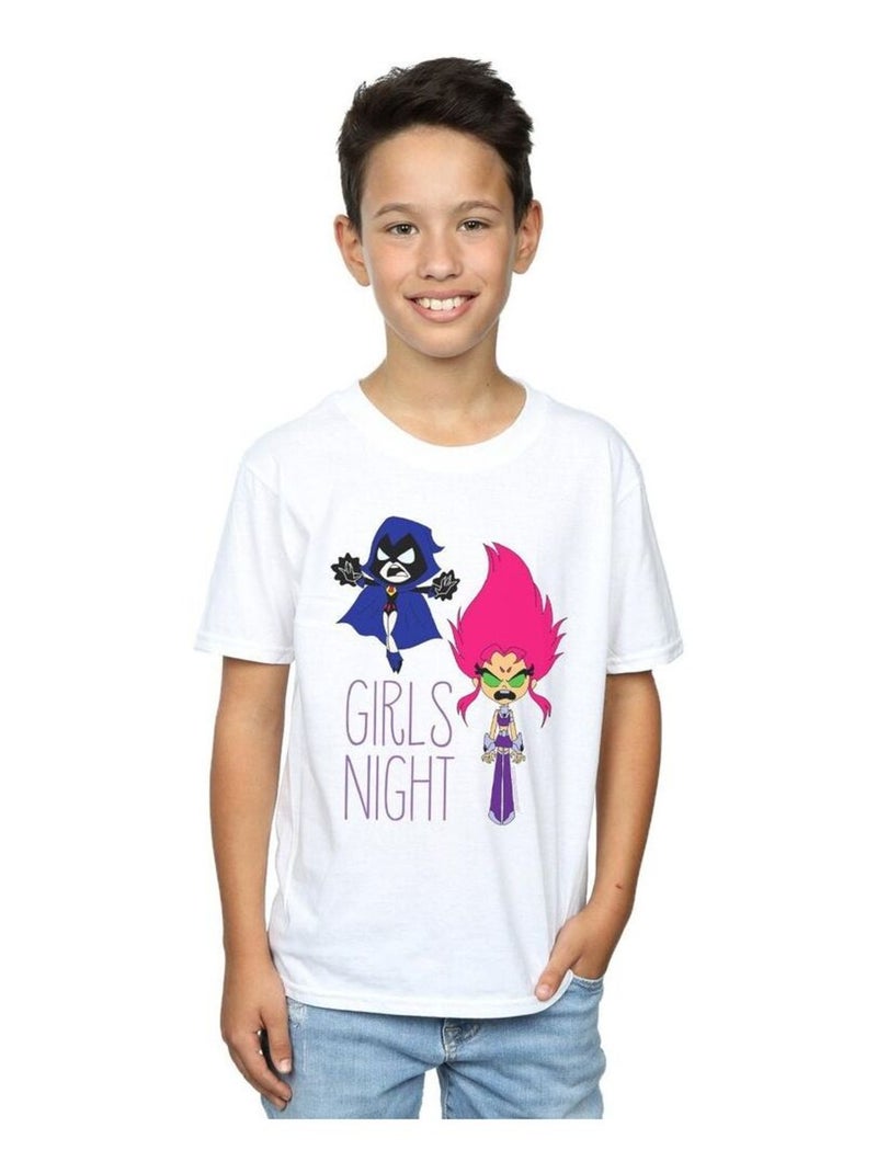 DC Comics - T-shirt TEEN TITANS GO GIRLS NIGHT Blanc - Kiabi