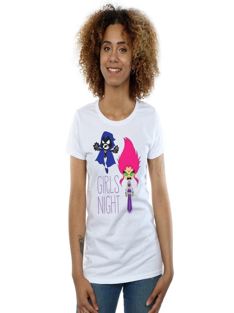DC Comics - T-shirt TEEN TITANS GO GIRLS NIGHT Blanc - Kiabi