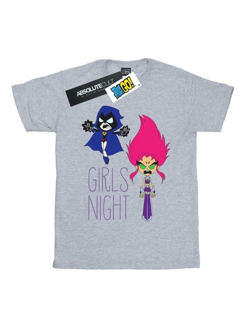 DC Comics - T-shirt TEEN TITANS GO GIRLS NIGHT Gris chiné - Kiabi