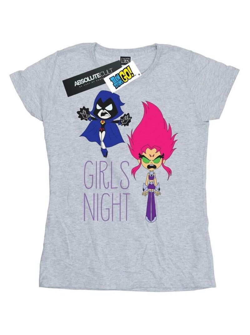 DC Comics - T-shirt TEEN TITANS GO GIRLS NIGHT Gris chiné - Kiabi