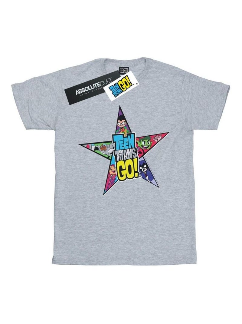 DC Comics - T-shirt TEEN TITANS GO Gris chiné - Kiabi