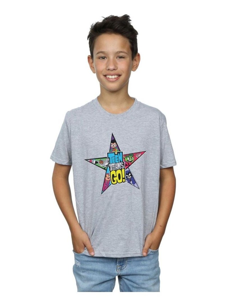 DC Comics - T-shirt TEEN TITANS GO Gris chiné - Kiabi