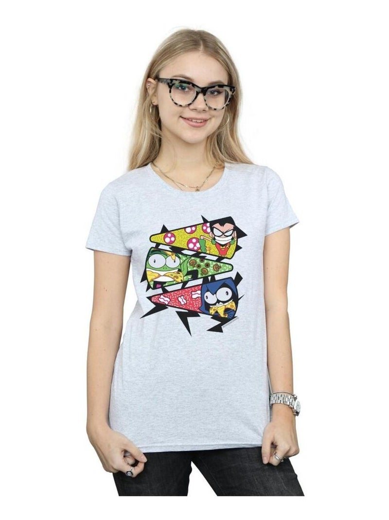 DC Comics - T-shirt TEEN TITANS GO Gris chiné - Kiabi