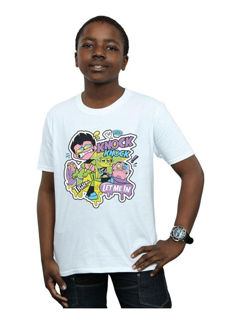 DC Comics - T-shirt TEEN TITANS GO KNOCK KNOCK Blanc - Kiabi