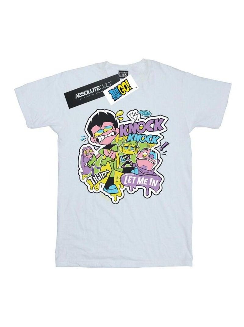 DC Comics - T-shirt TEEN TITANS GO KNOCK KNOCK Blanc - Kiabi