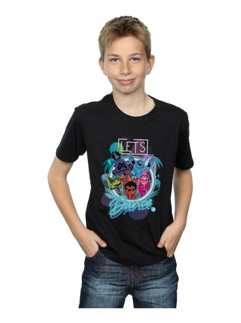 DC Comics - T-shirt TEEN TITANS GO LET'S DANCE Noir - Kiabi