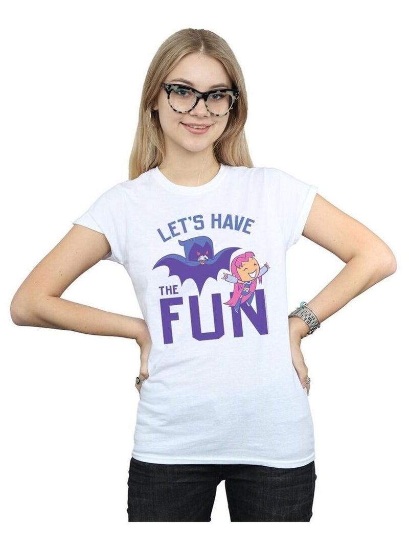 DC Comics - T-shirt TEEN TITANS GO LET'S HAVE THE FUN Blanc - Kiabi