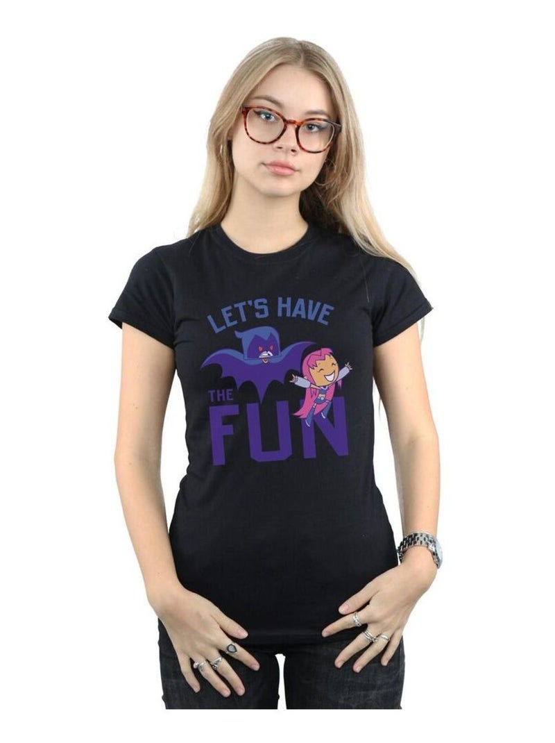 DC Comics - T-shirt TEEN TITANS GO LET'S HAVE THE FUN Noir - Kiabi