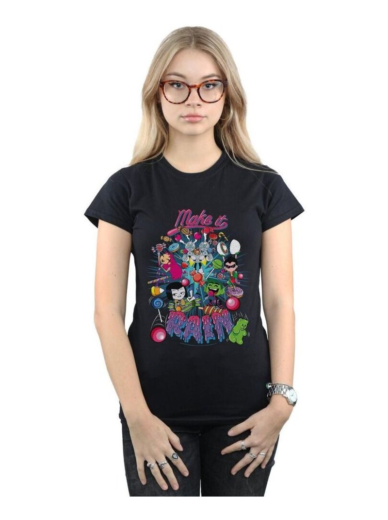 DC Comics - T-shirt TEEN TITANS GO MAKE IT RAIN Noir - Kiabi