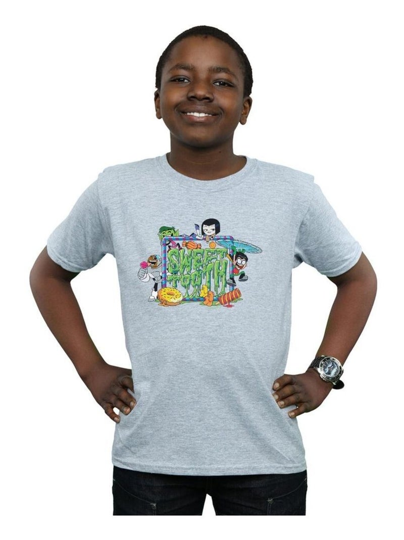 DC Comics - T-shirt TEEN TITANS GO SWEET TOOTH Gris chiné - Kiabi