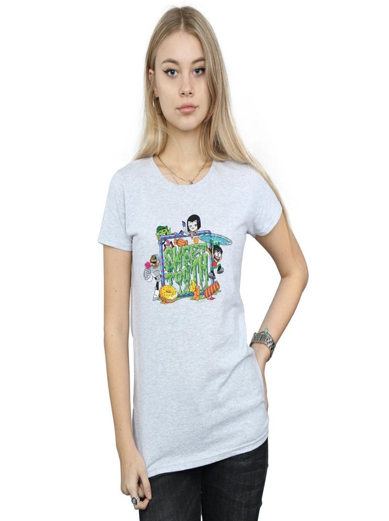 DC Comics - T-shirt TEEN TITANS GO SWEET TOOTH Gris chiné - Kiabi