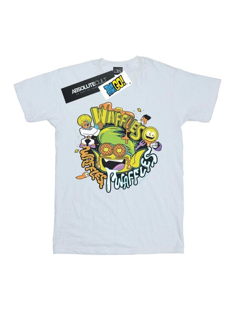 DC Comics - T-shirt TEEN TITANS GO WAFFLE MANIA Blanc - Kiabi