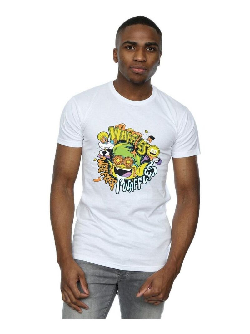 DC Comics - T-shirt TEEN TITANS GO WAFFLE MANIA Blanc - Kiabi