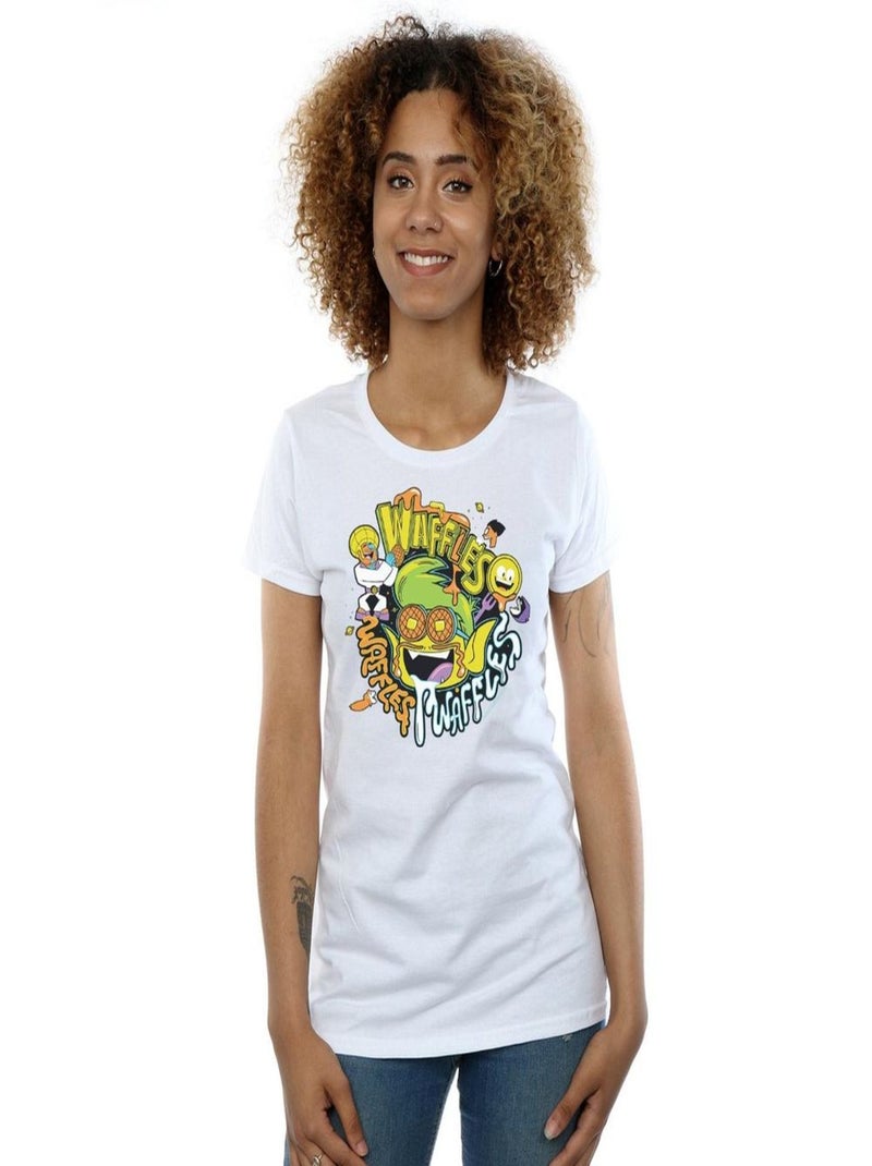 DC Comics - T-shirt TEEN TITANS GO WAFFLE MANIA Blanc - Kiabi