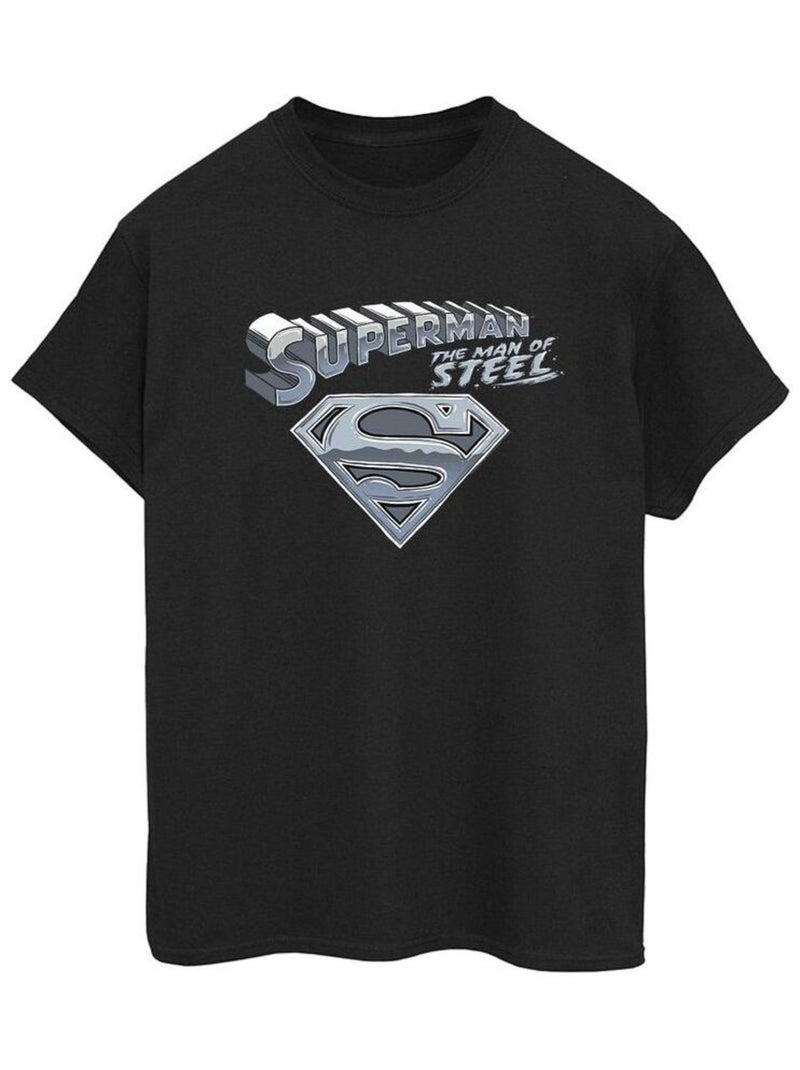 DC Comics - T-shirt THE MAN OF STEEL Noir - Kiabi