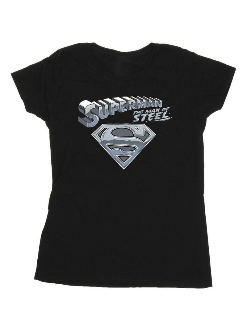 DC Comics - T-shirt THE MAN OF STEEL Noir - Kiabi