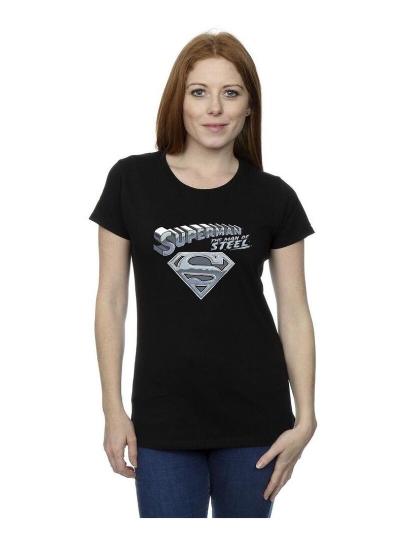 DC Comics - T-shirt THE MAN OF STEEL Noir - Kiabi