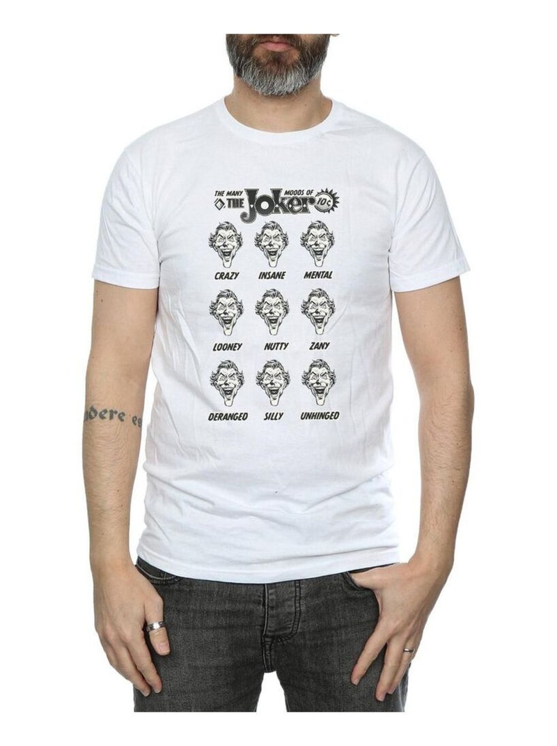 DC Comics - T-shirt THE MANY MOODS OF Joker Blanc - Kiabi