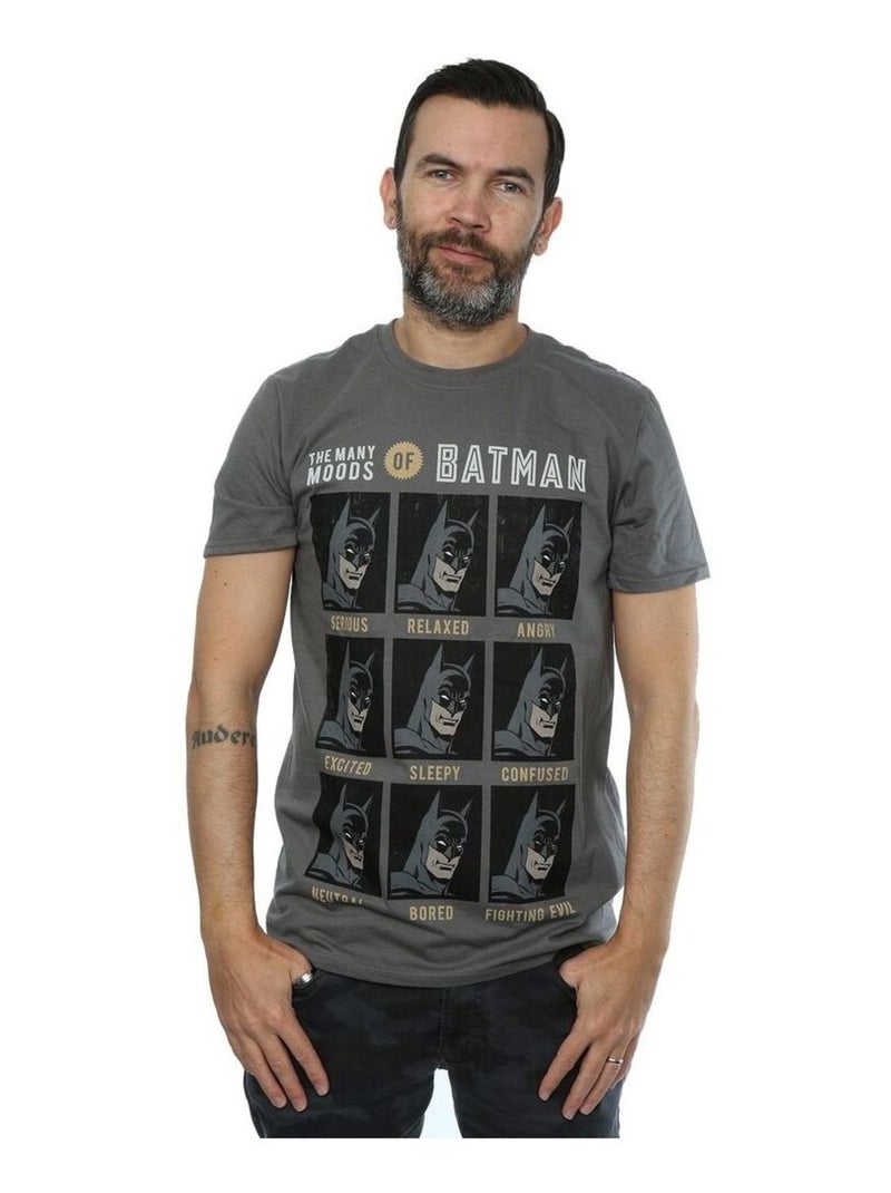 DC Comics - T-shirt THE MANY MOODS OF Joker Gris Noir - Kiabi
