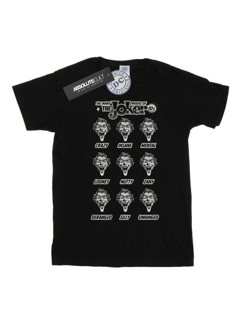 DC Comics - T-shirt THE MANY MOODS OF Joker Noir - Kiabi