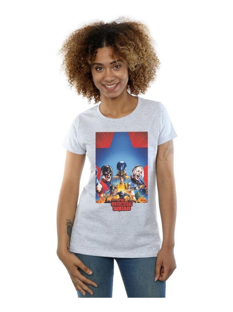 DC Comics - T-shirt THE SUICIDE SQUAD Gris chiné - Kiabi