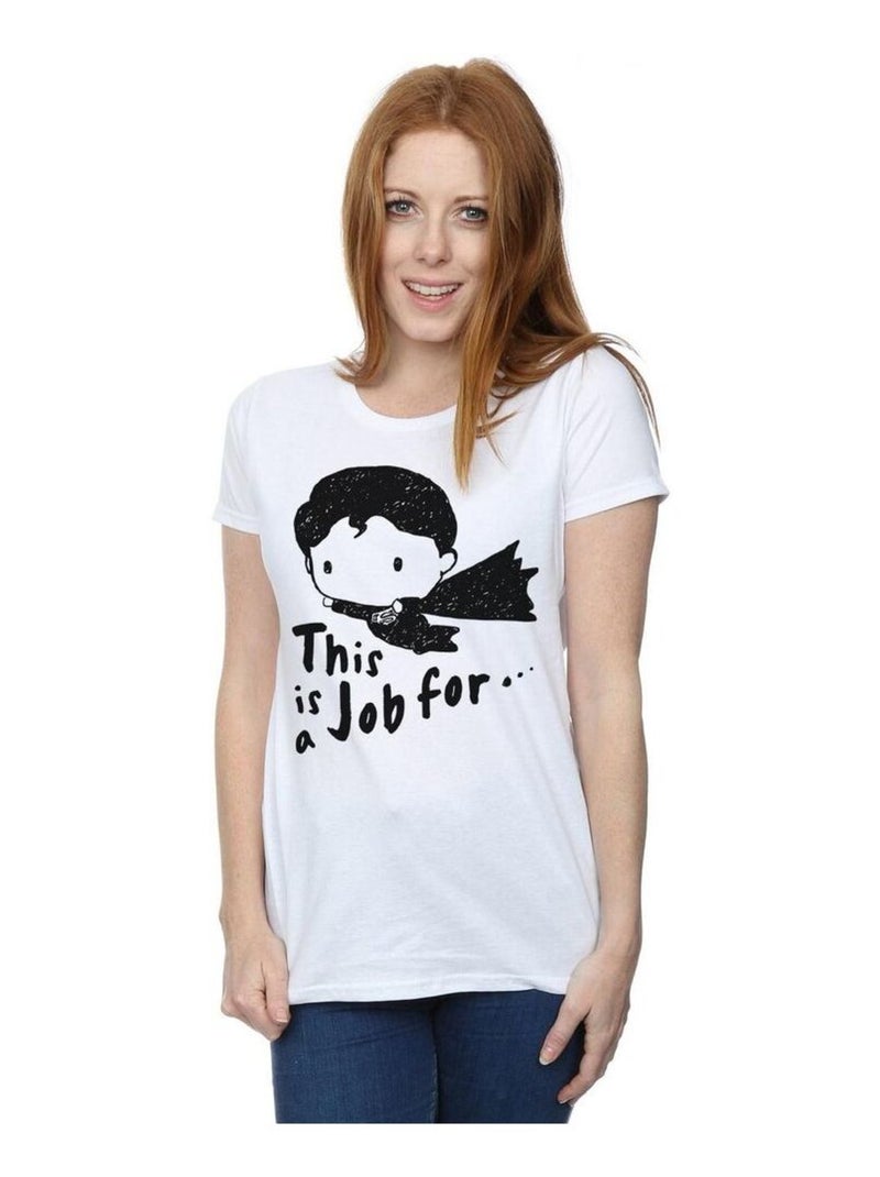 DC Comics - T-shirt THIS IS A JOB FOR Blanc - Kiabi