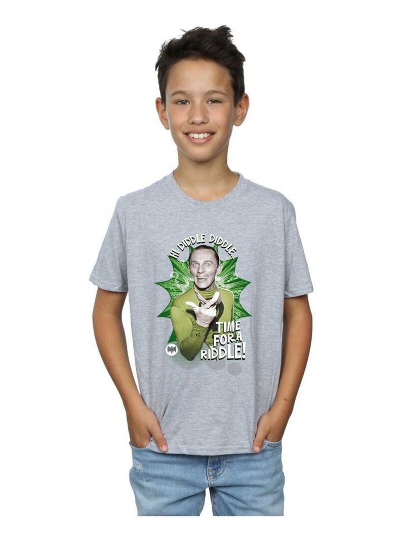 DC Comics - T-shirt TIME FOR A RIDDLE Gris chiné - Kiabi