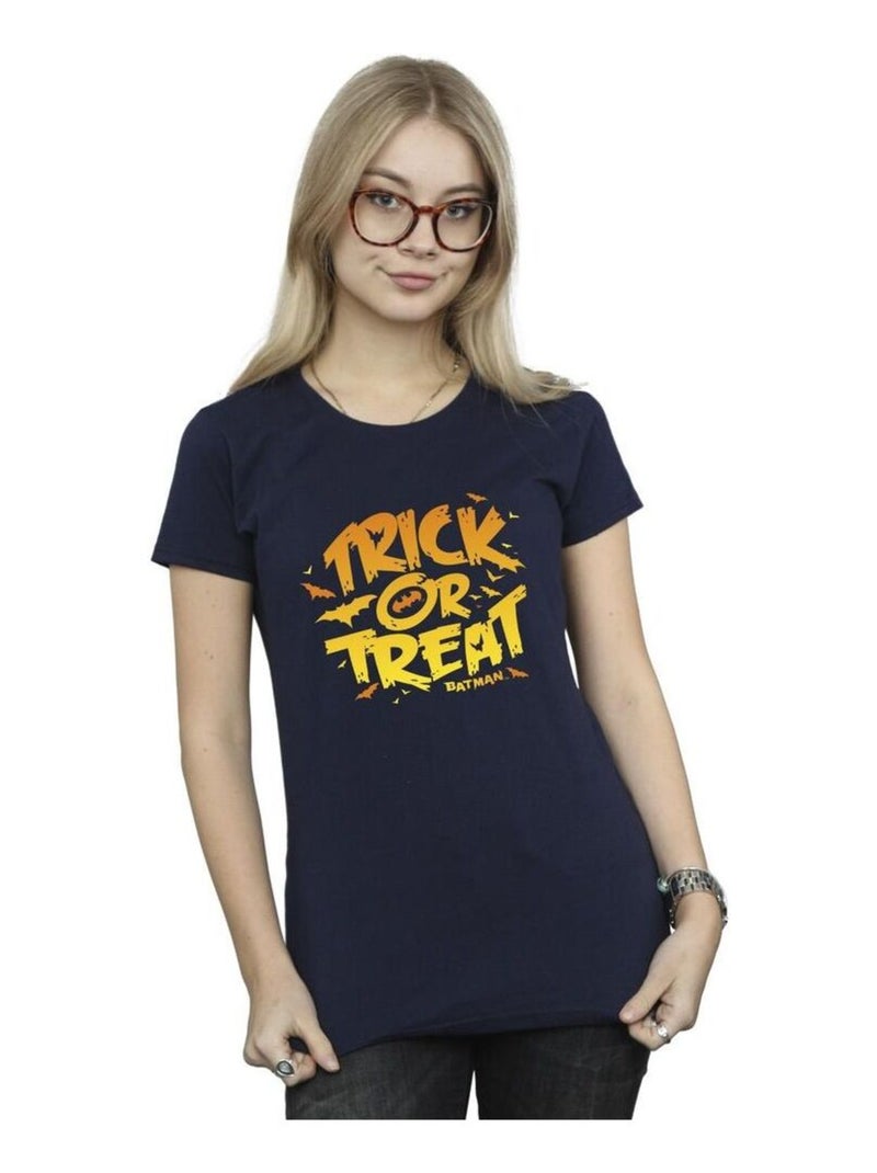 DC Comics - T-shirt TRICK OR TREAT Bleu marine - Kiabi