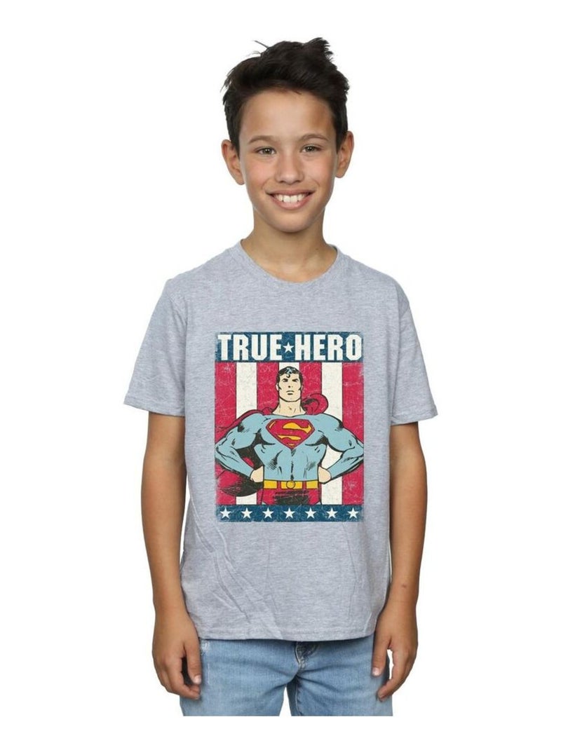 DC Comics - T-shirt TRUE HERO Gris chiné - Kiabi