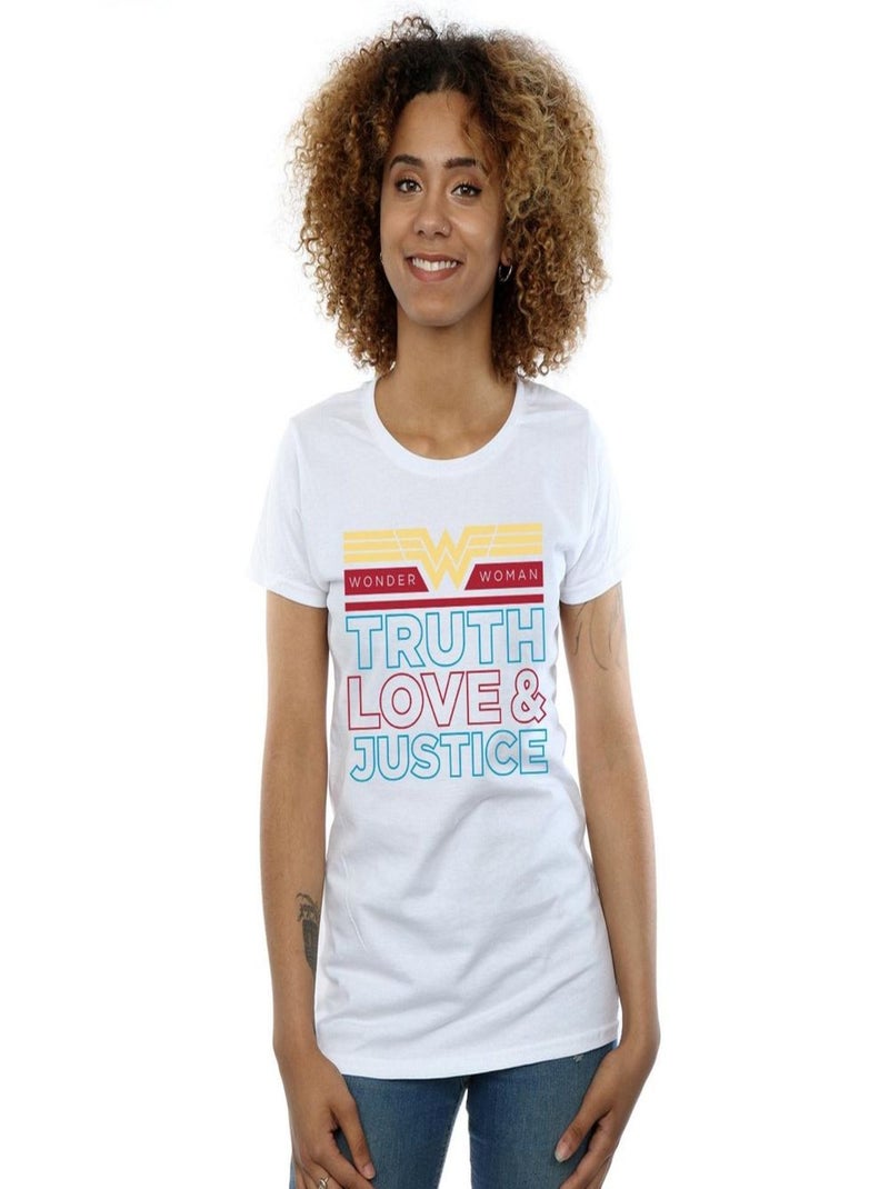 DC Comics - T-shirt TRUTH AND JUSTICE Blanc - Kiabi