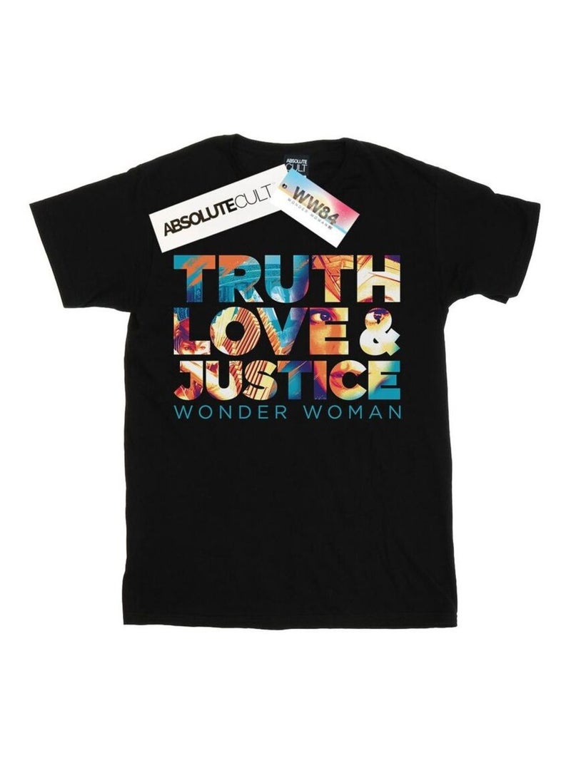 DC Comics - T-shirt TRUTH LOVE JUSTICE Noir - Kiabi