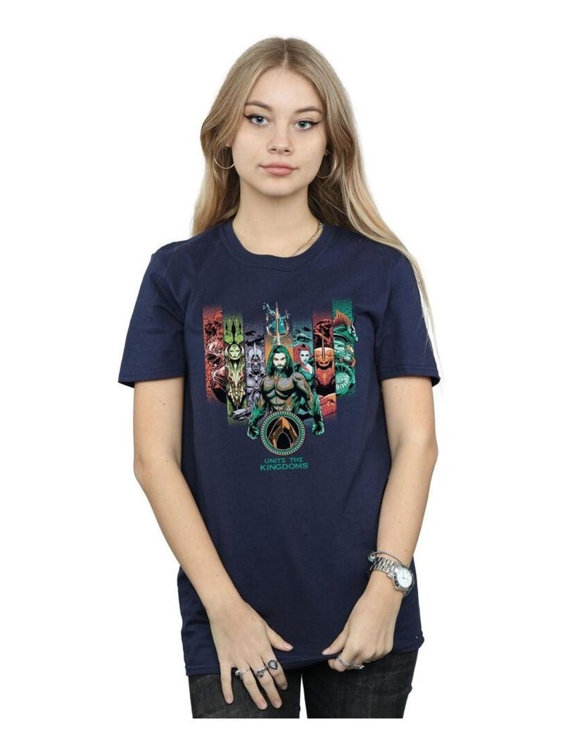 DC Comics - T-shirt UNITE THE KINGDOMS Bleu marine - Kiabi