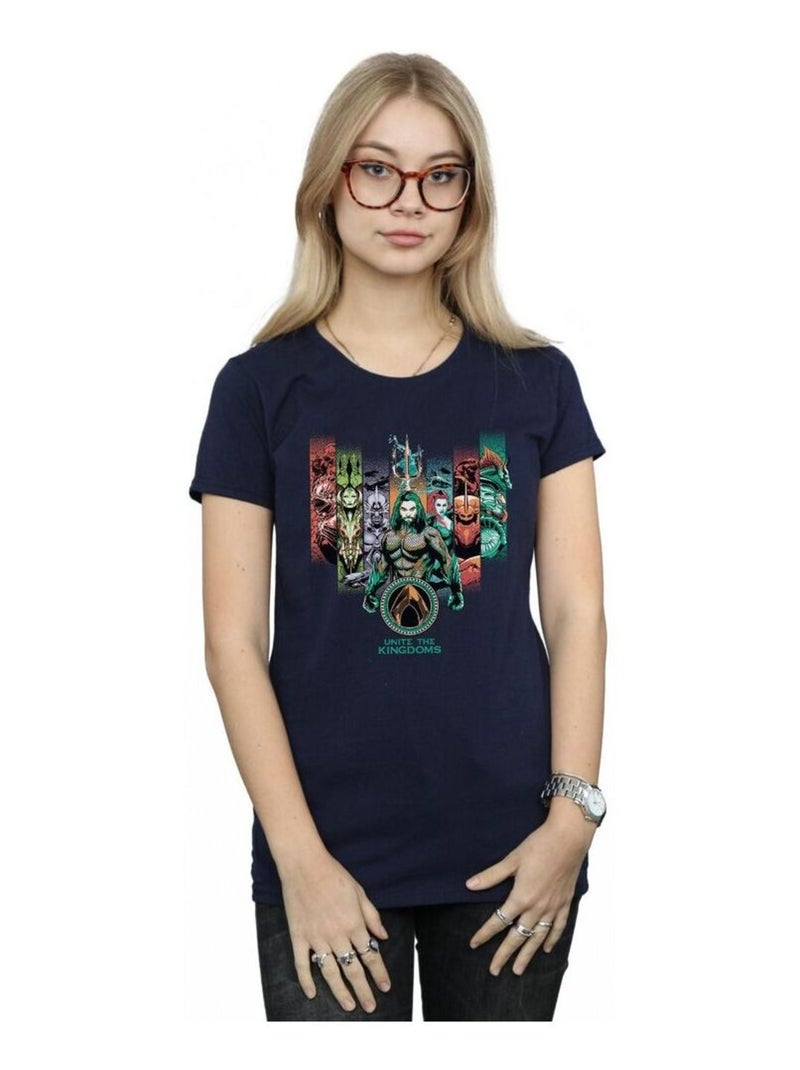 DC Comics - T-shirt UNITE THE KINGDOMS Bleu marine - Kiabi