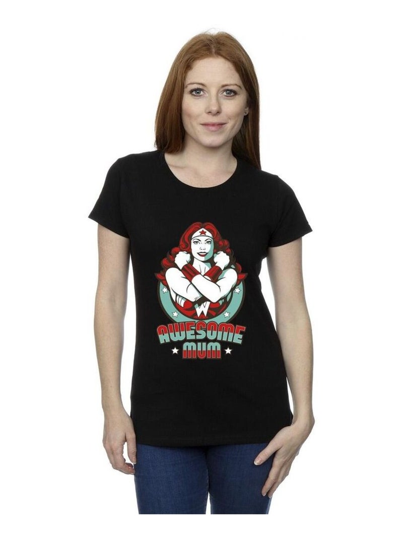 DC Comics - T-shirt WONDERFUL MUM Noir - Kiabi