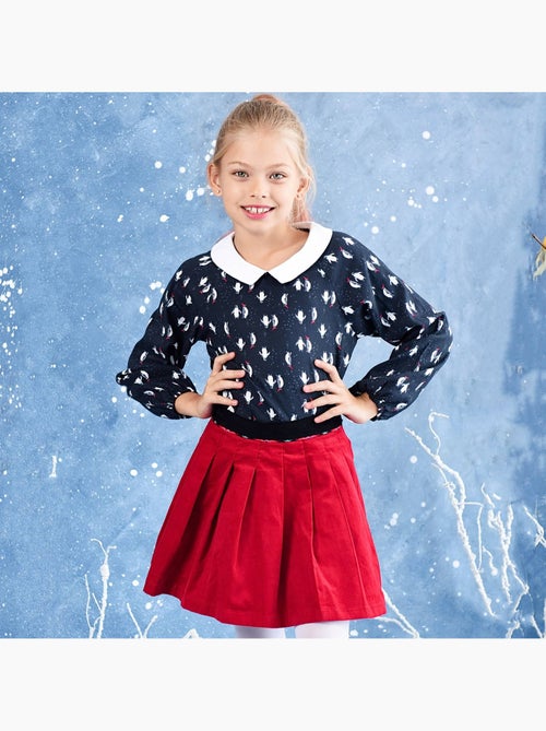 de Noël   Blouse col claudine & jupe plissée   - 'LA FAUTE A VOLTAIRE' - Kiabi