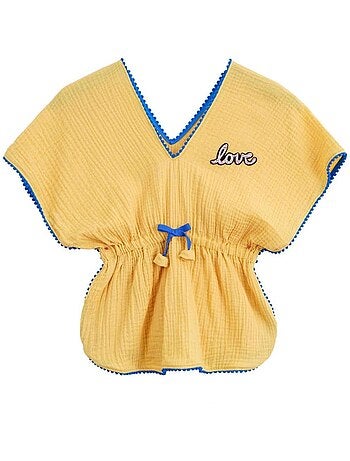 de plage Tunique + short / bleu roi LOVE - La Faute à Voltaire