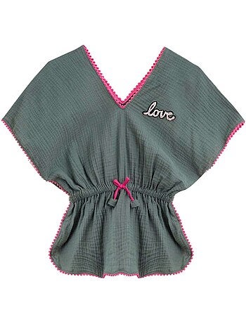 de plage Tunique + short Vert Kaki LOVE - La Faute à Voltaire