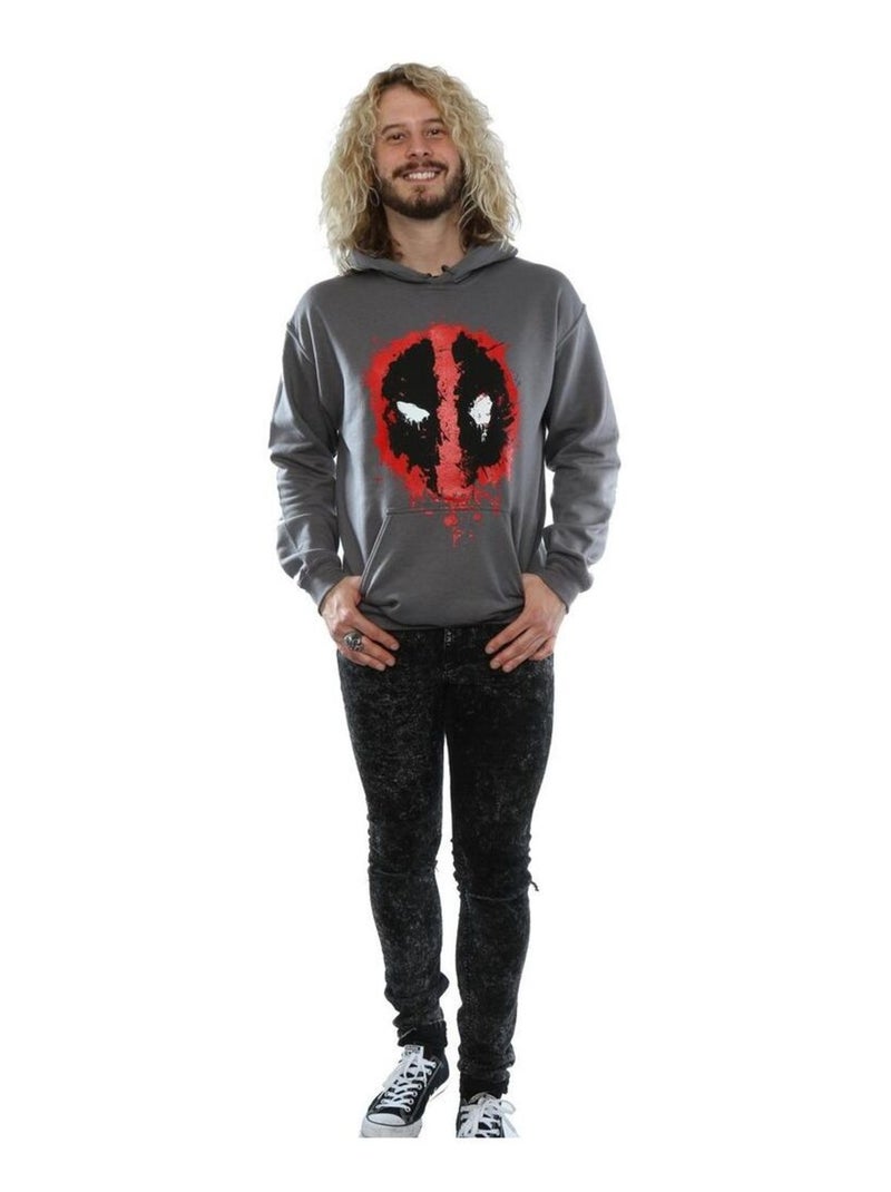 Deadpool - Sweat à capuche Gris Noir - Kiabi