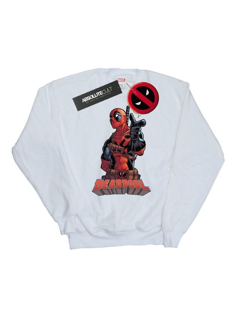 Deadpool - Sweat HEY YOU (Deadpool) Blanc - Kiabi