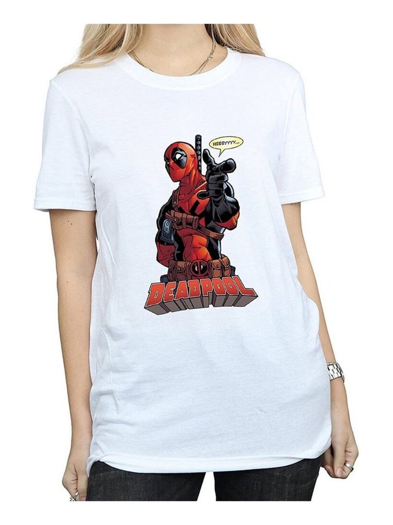 Deadpool - T-shirt HEY YOU (Deadpool) Blanc - Kiabi